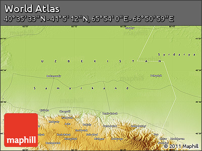 Physical Map of the Area around 40° 50' 23" N, 66° 22' 30" E