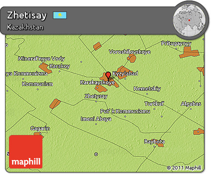 Physical 3D Map of Zhetisay