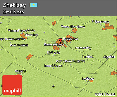 Physical 3D Map of Zhetisay