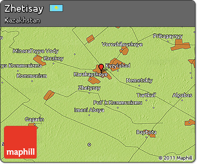 Physical 3D Map of Zhetisay