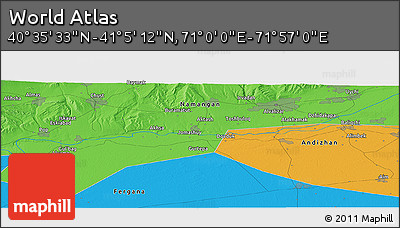 Political Panoramic Map of the Area around 40° 50' 23" N, 71° 28' 29" E