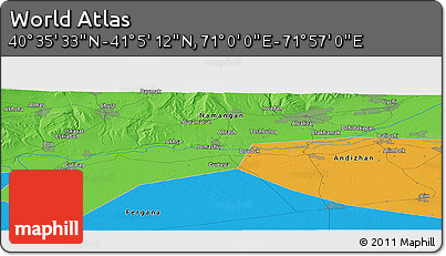 Political Panoramic Map of the Area around 40° 50' 23" N, 71° 28' 29" E