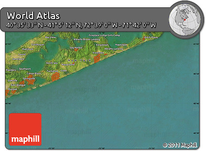 Satellite Map of the Area around 40° 50' 23" N, 72° 10' 30" W