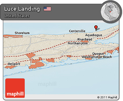 Shaded Relief Panoramic Map of Luce Landing