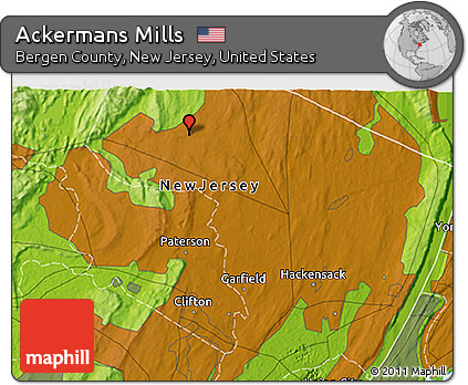Physical 3D Map of Ackermans Mills