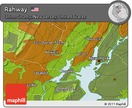Physical 3D Map of Rahway
