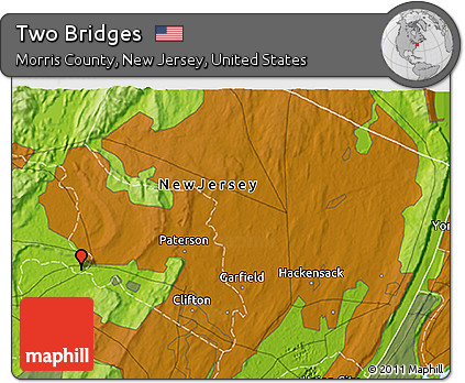 Physical 3D Map of Two Bridges