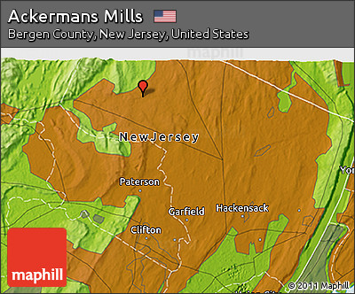 Physical 3D Map of Ackermans Mills