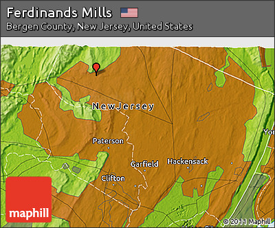 Physical 3D Map of Ferdinands Mills