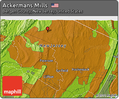 Physical 3D Map of Ackermans Mills