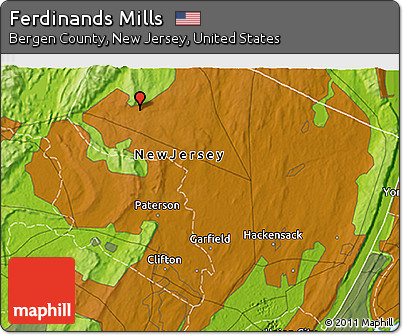 Physical 3D Map of Ferdinands Mills
