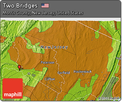 Physical 3D Map of Two Bridges