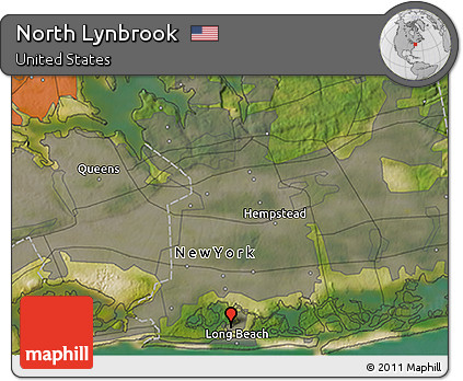 Satellite 3D Map of North Lynbrook
