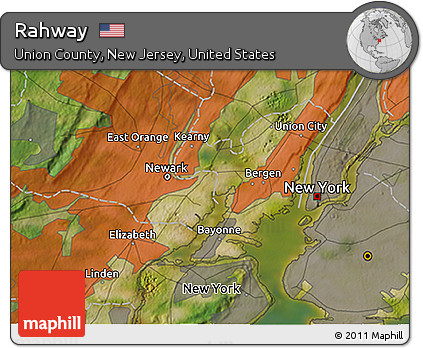Satellite 3D Map of Rahway