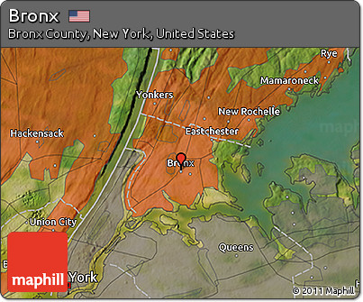 Satellite 3D Map of Bronx