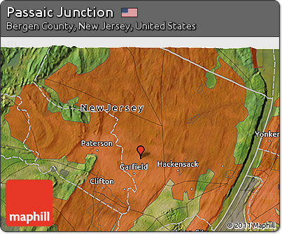 Satellite 3D Map of Passaic Junction