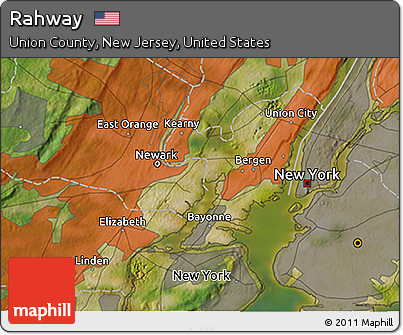 Satellite 3D Map of Rahway