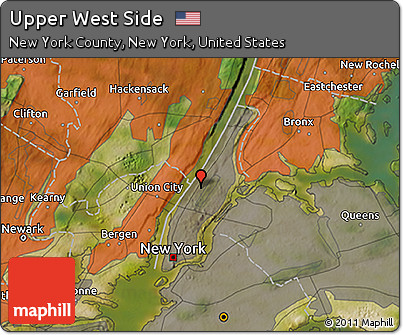 Satellite 3D Map of Upper West Side