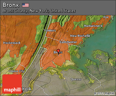 Satellite 3D Map of Bronx
