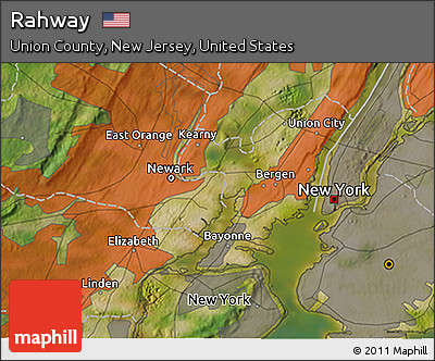 Satellite 3D Map of Rahway