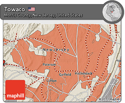 Shaded Relief 3D Map of Towaco