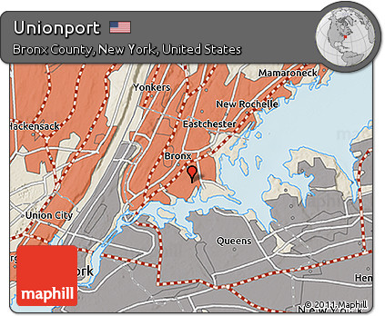 Shaded Relief 3D Map of Unionport