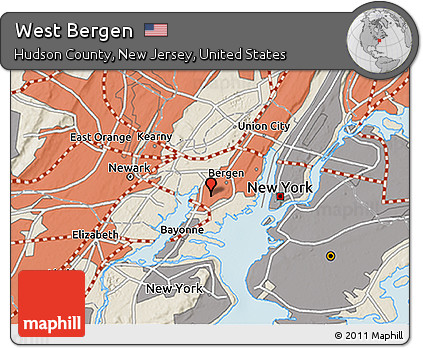 Shaded Relief 3D Map of West Bergen