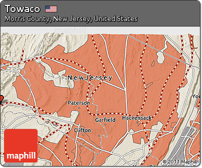 Shaded Relief 3D Map of Towaco
