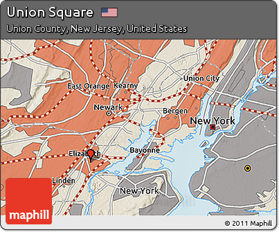Shaded Relief 3D Map of Union Square