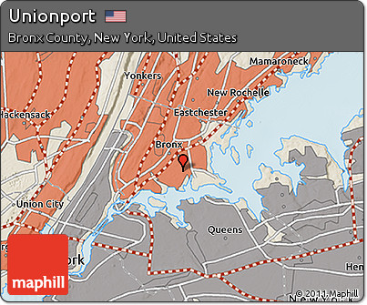 Shaded Relief 3D Map of Unionport