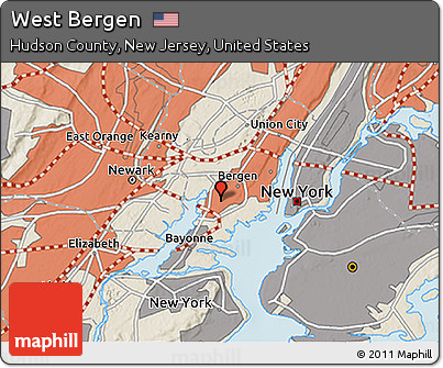 Shaded Relief 3D Map of West Bergen