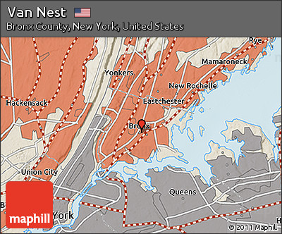Shaded Relief 3D Map of Van Nest