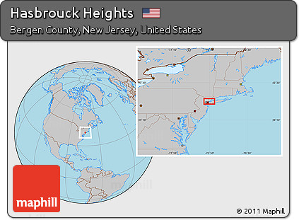Gray Location Map of Hasbrouck Heights