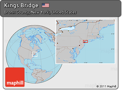Gray Location Map of Kings Bridge