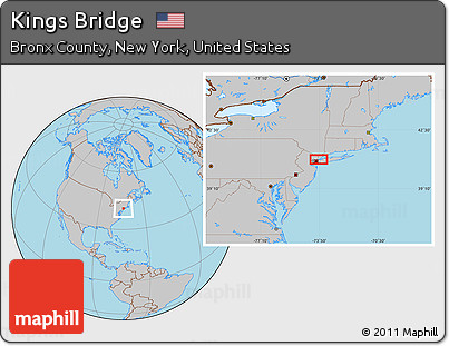Gray Location Map of Kings Bridge