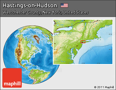 Physical Location Map of Hastings-on-Hudson