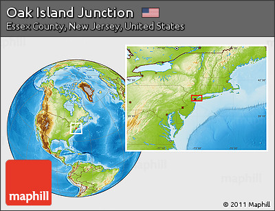 Physical Location Map of Oak Island Junction