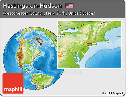 Physical Location Map of Hastings-on-Hudson