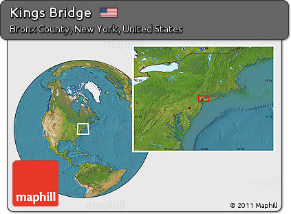 Satellite Location Map of Kings Bridge