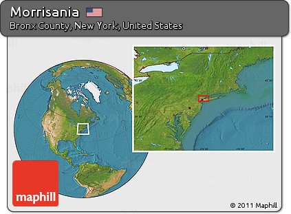 Satellite Location Map of Morrisania