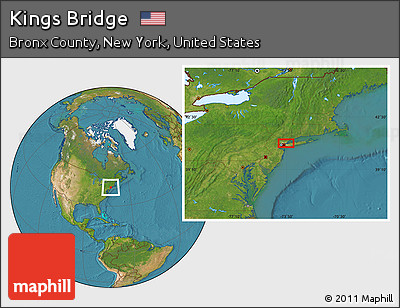 Satellite Location Map of Kings Bridge