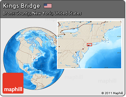 Shaded Relief Location Map of Kings Bridge