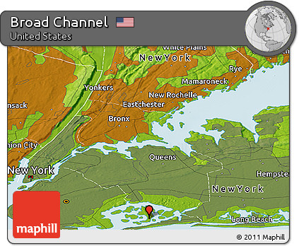 Physical Panoramic Map of Broad Channel