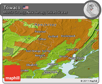 Physical Panoramic Map of Towaco