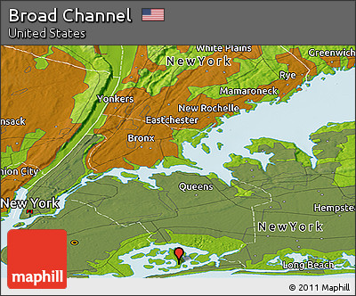 Physical Panoramic Map of Broad Channel