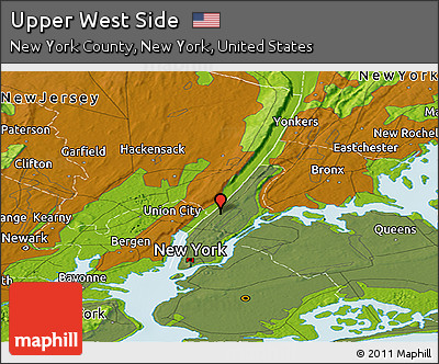 Physical Panoramic Map of Upper West Side