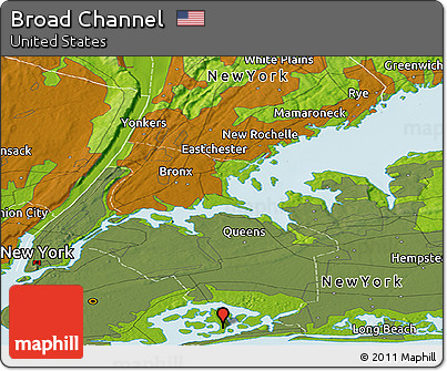 Physical Panoramic Map of Broad Channel