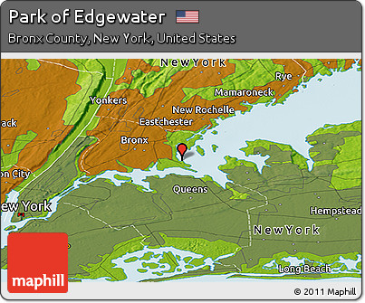 Physical Panoramic Map of Park of Edgewater