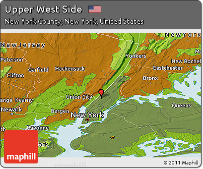 Physical Panoramic Map of Upper West Side