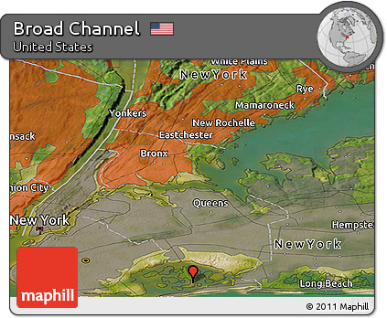 Satellite Panoramic Map of Broad Channel